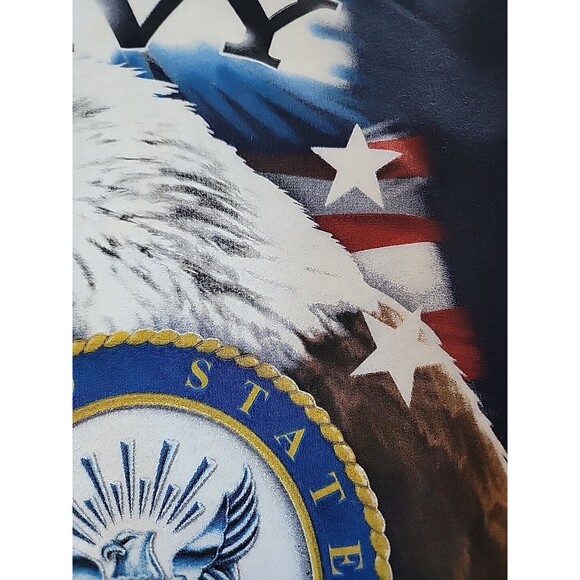 Grunt Apparel Sweatshirt Mens L Navy Blue Eagle Banner Seal Patriotic VTG Y2K - Picture 8 of 13